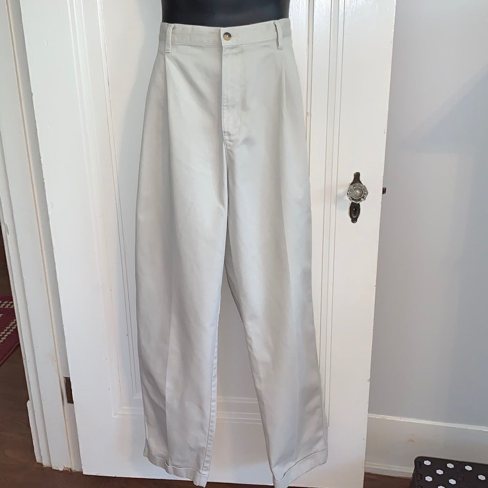 Chaps Ralph Lauren pleat‎ front cuffed hem khaki pants